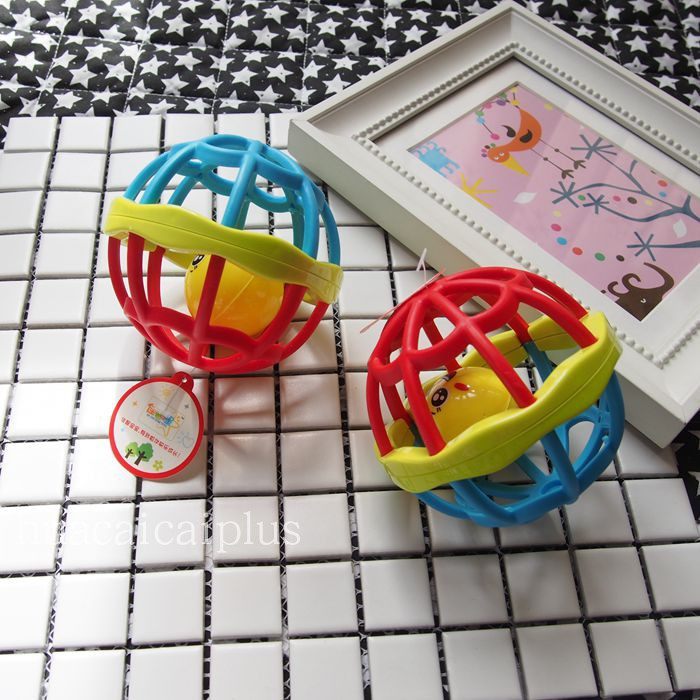 Soft tooth device baby molar soft rubber ball toddler spherical rattle baby learn to climb 0-3-6-12 months toys