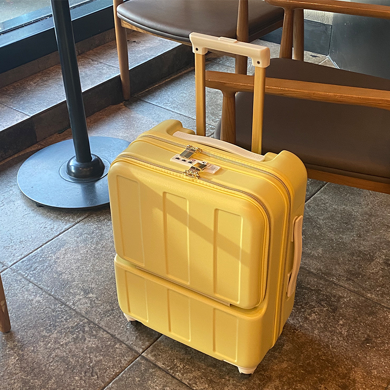 Front opening 20 inch boarding box female mute universal wheel pull-lever box pull chain password suitcase net red suitcase