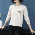 Áo len dệt kim của phụ nữ mặc ngoài áo thun mùa thu đông 2019 mới cashmere Hàn Quốc ngắn cổ tròn dày áo sơ mi chạm đáy - Đan Cardigan Đan Cardigan