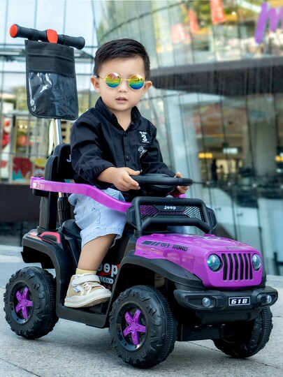 Children's electric off-road vehicle Jeep four-wheel beach vehicle male and female baby charging remote control toy car can sit in a stroller