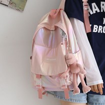 ~ Phantom Pearlescent Light Waterproof bag Han version original Cebu ulzzang Twin Shoulder Bag Female College Student Backpack Woman Double Shoulder