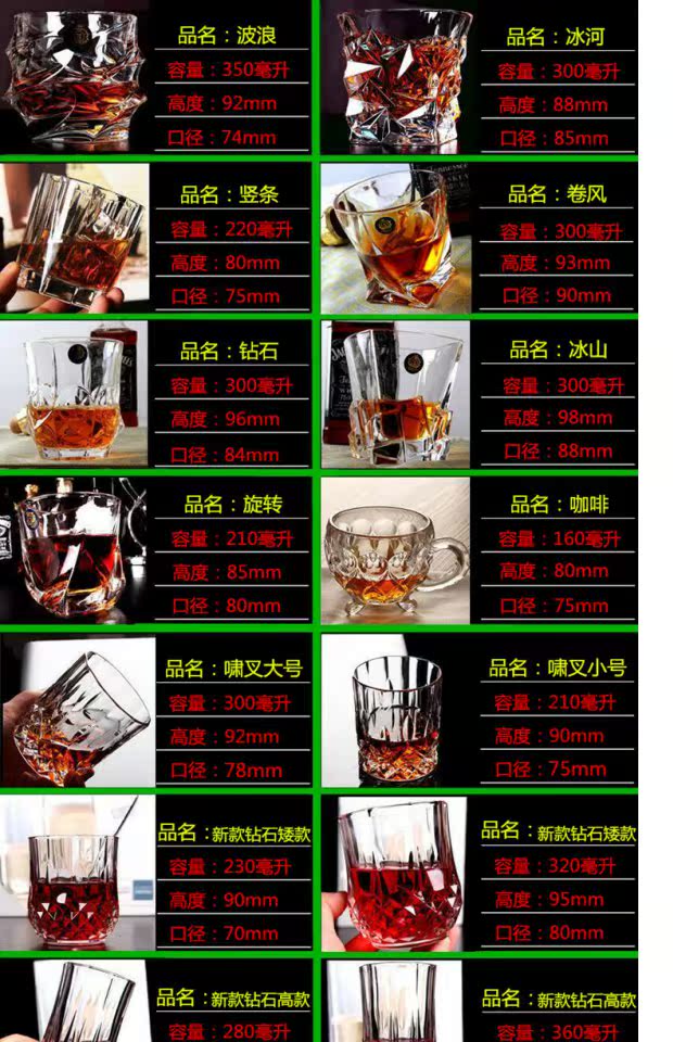 Ly thủy tinh Whisky Cup Cup Cup Rượu vang Brandy Cup Lishui Cup Tea Cup Bộ rượu - Rượu vang ly rượu whisky cao cấp