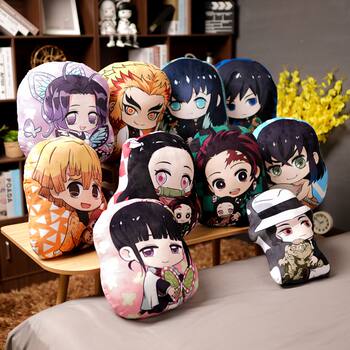 Two-Dimensional Animation Peripherals Demon Slayer: Kimetsu No Yaiba Pillow Tanjiro Chaneluhu Nezuko Butterfly Ninja Aid Doll
