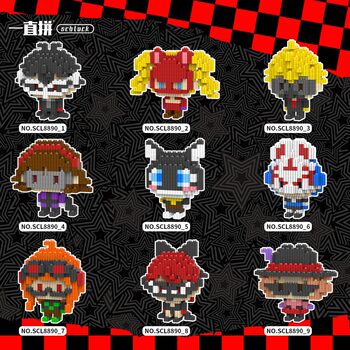 Persona Building Block Game Merchandise: Ren Amamiya, Ann Takamaki, Morgana Assembly Toy Models, Small Figurines
