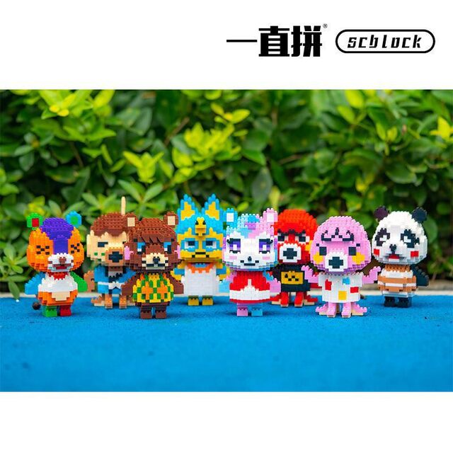 Animal Crossing Friendship Peripheral Building Block Model Xishi Hui Cat Queen Beaver Ornament Puzzle Assembling Doll Toy