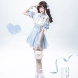 胡桃木 JK [Ангельское сердцебиение] Оригинальное платье с короткими рукавами в японской субкультуре Aqua