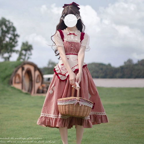 Красная шапочка, милое красное платье без рукавов, рубашка, рукава фонарики