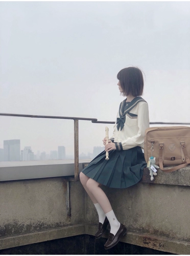 Walnut JK [Songyu Gao] Оригинальный jk униформа чернила зеленое молоко белое тело золотоимирновые школьные костюмы.