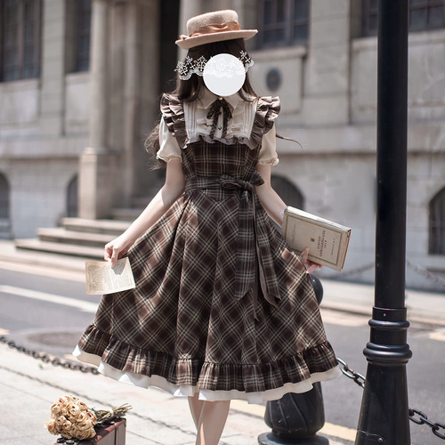 胡桃木 Оригинальный корсет, длинная юбка, стиль Лолита