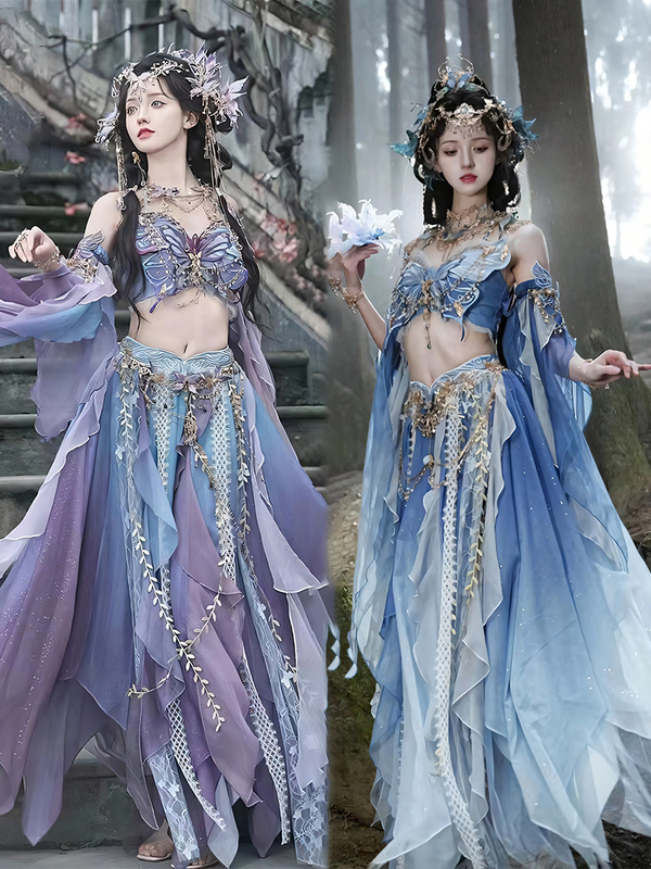 Exotic Style Butterfly Fairy Western Style Girl Fairy-Like Gradient Hanfu Suit Travel Photography Studio Clothing New Style Exotic Style Butterfly Fairy Western Style Girl Fairy-Like Gradient Hanfu Suit Travel Photography Studio Clothing New Style