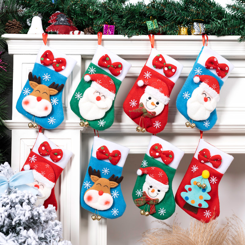 Christmas Socks Gift Bags Christmas Old Socks Pendant Children Christmas Big Socks Decorated Gift Bags Kindergarten