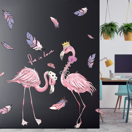 北欧风ins少女心房间布置网红墙卧室装饰火烈