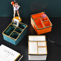 Desktop cosmetics storage box Lipstick remote control storage basket dresser makeup box Student dormitory sundries