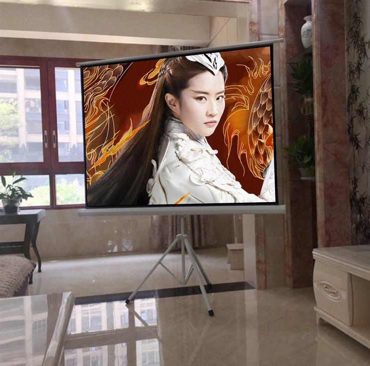 Outdoor Mobile Bracket Curtain Cloth 120 Inch 4: 3 Home Projector Screen Projector Screen Convenient curtain Manual Wall