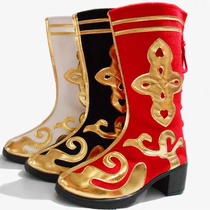 Tibetan dance shoes dance boots mens Mongolian shoes Xinjiang dance boots ethnic minority long boots for women high heels