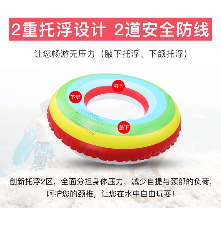 Tự động nhấn vòng bơi bơm hơi cho người lớn Phao cứu sinh vòng đệm dày dặn người lớn và trẻ em thiết bị bơi vòng nổi dưới cánh tay - Cao su nổi