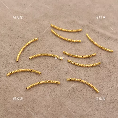 Медная изогнутая трубка, ручка ручной работы, браслет, аксессуар для волос, аксессуары, 2×30мм, со сквозным отверстием, DIY