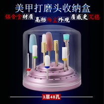 Nail Polish Head Containing Box Beauty Parlor Special Aluminum Alloy With Lid Anti Dust Round Jack Multilayer Show Shelf