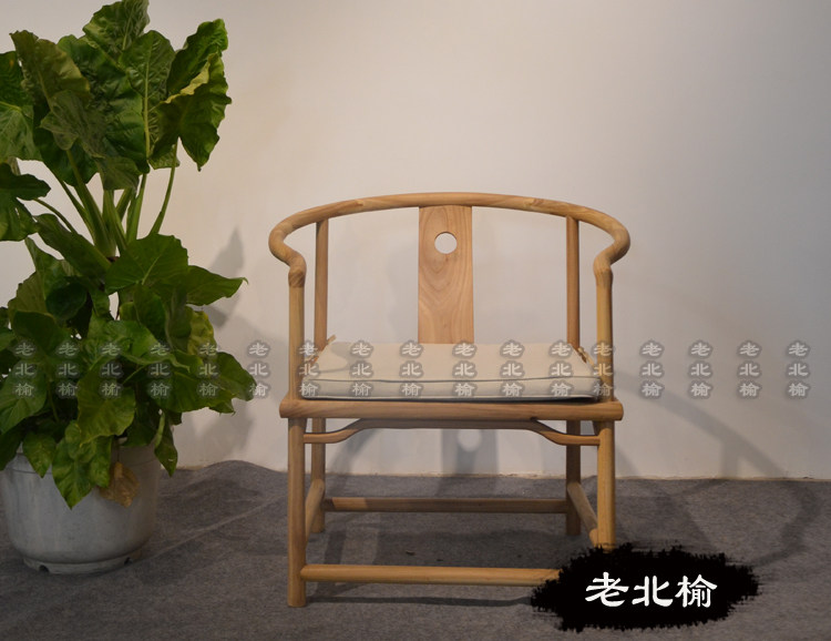 Zhenqi workshop paint-free old elm furniture Chinese-style armchair antique chair Ming-style solid wood furniture wooden armchair rosewood