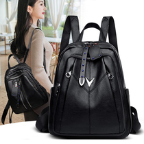 Large capacity cowhide versatile backpack new Korean fashion soft leather backpack casual simple student bag womens bag