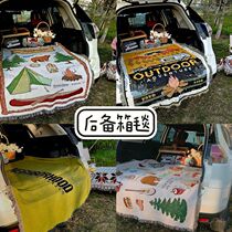 Trunk anti-dirty mat stall car trunk blanket market night market tablecloth RV outdoor picnic camping blanket