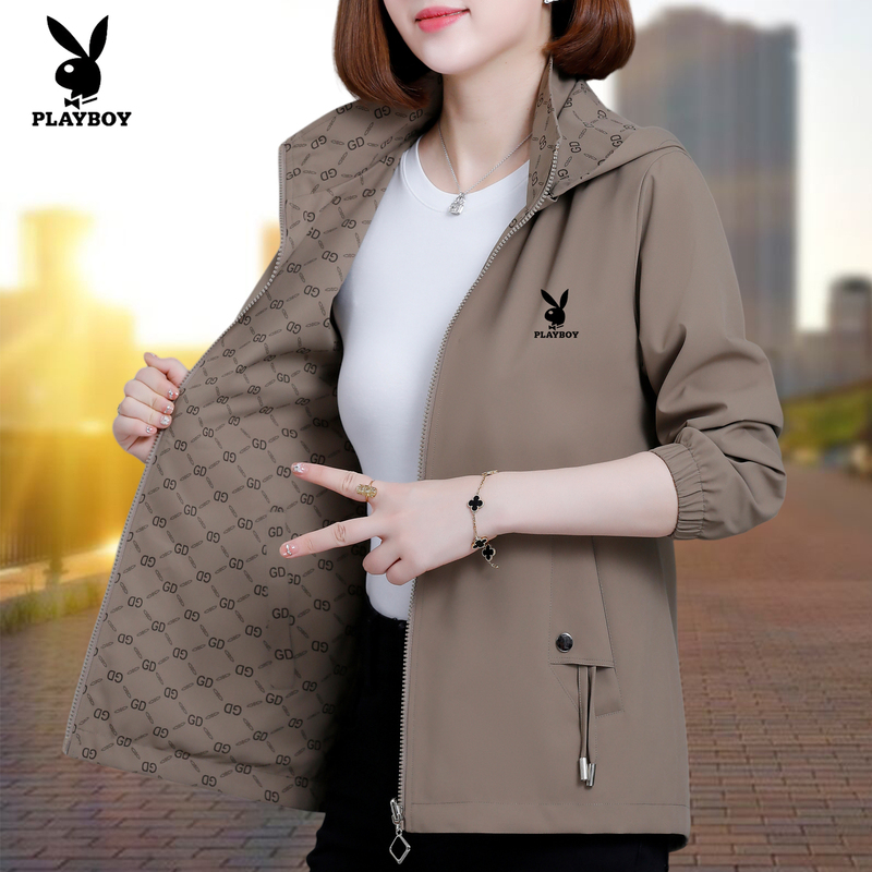 Playboy Reversible Jacket for Women, Spring and Autumn 2026 New Style, Fashionable, Loose and Versatile Jacket, Casual Top