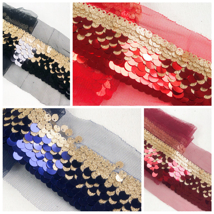 5cm wide discs, laser sequins, three-dimensional embroidery, handmade sequins, costumes, dresses, decorative lace accessories