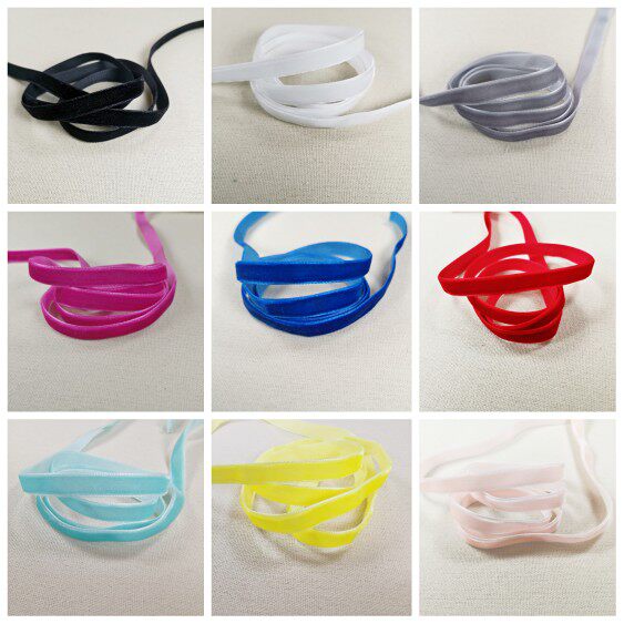 1cm wide multicolor flocking with velvet with goose down with HB12022003 1-meter