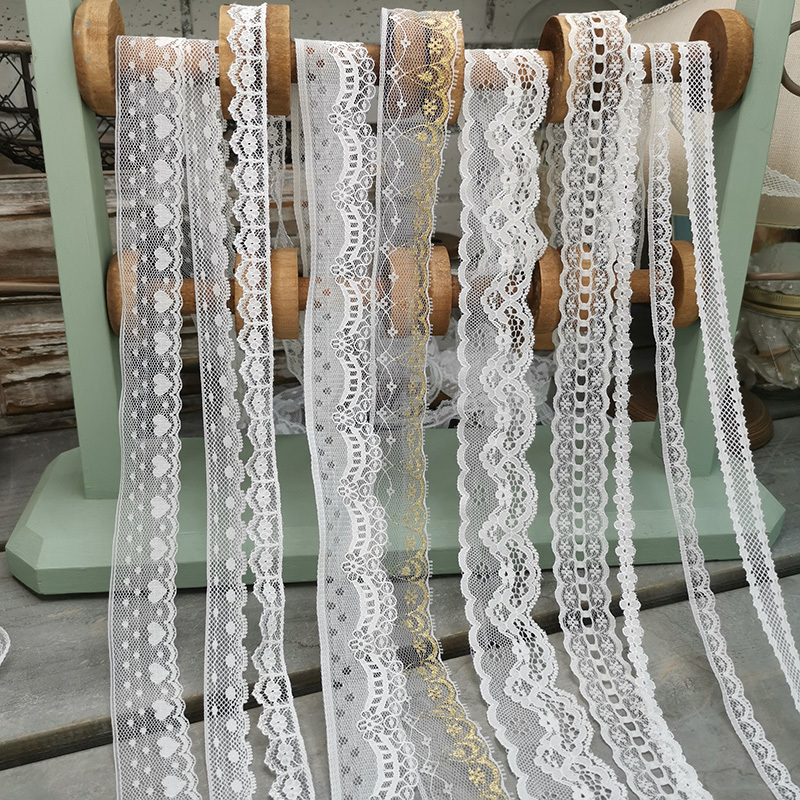 Taiwan-Made Off-White Non-Elastic Lace Trim Accessories DIY Handmade Doll Clothes Skirt Edging Journal Lolita Headband Decoration