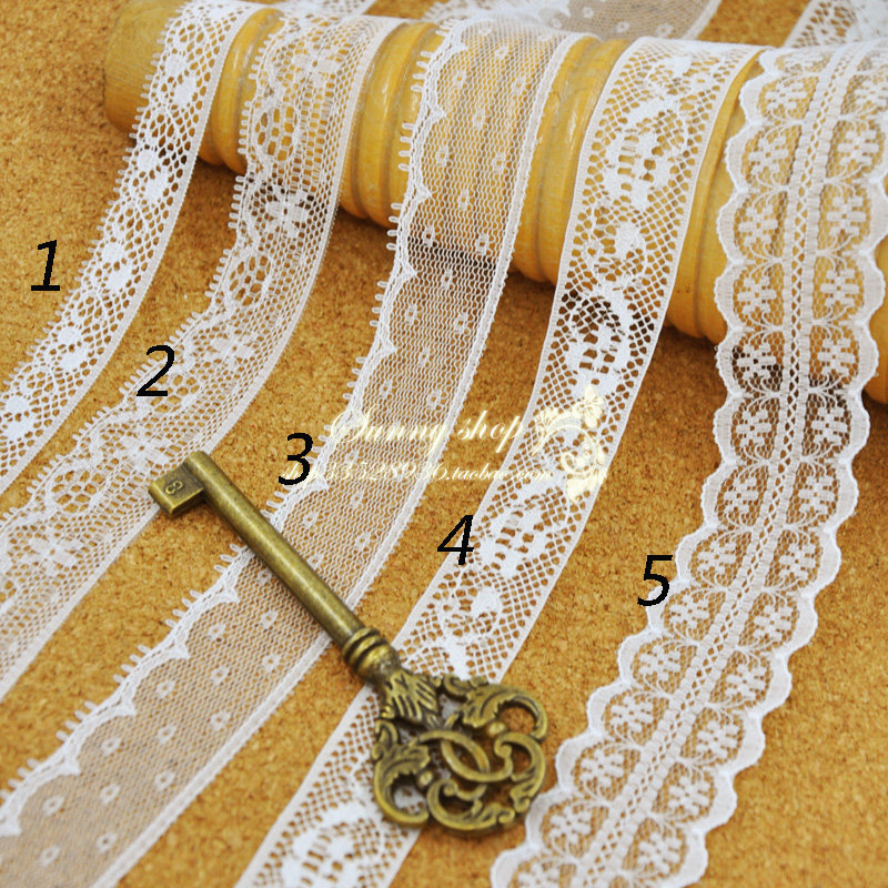 A variety of white thin lace narrow lace HB13031702 (1 piece = 10 meters)