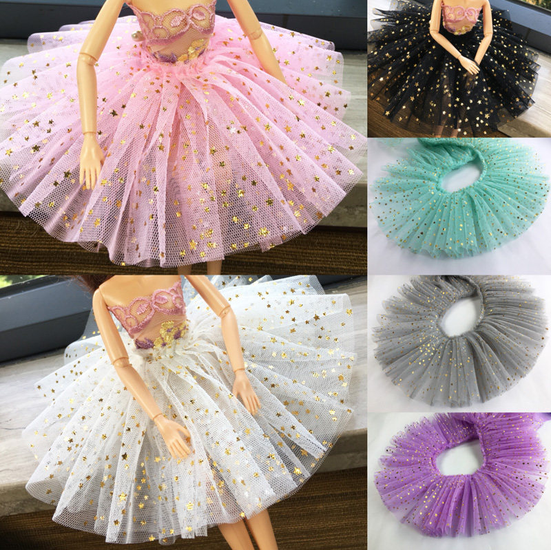 Baby dress neck collar Pet dress 10cm wide little star pleated pleated lotus leaf mesh lace accessories