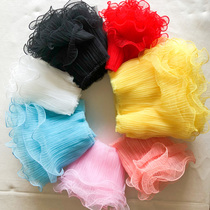 diy skirt hem skirt 18cm wide three layers multicoloured organ pleated web yarn lace lace accessories lotus leaf lace