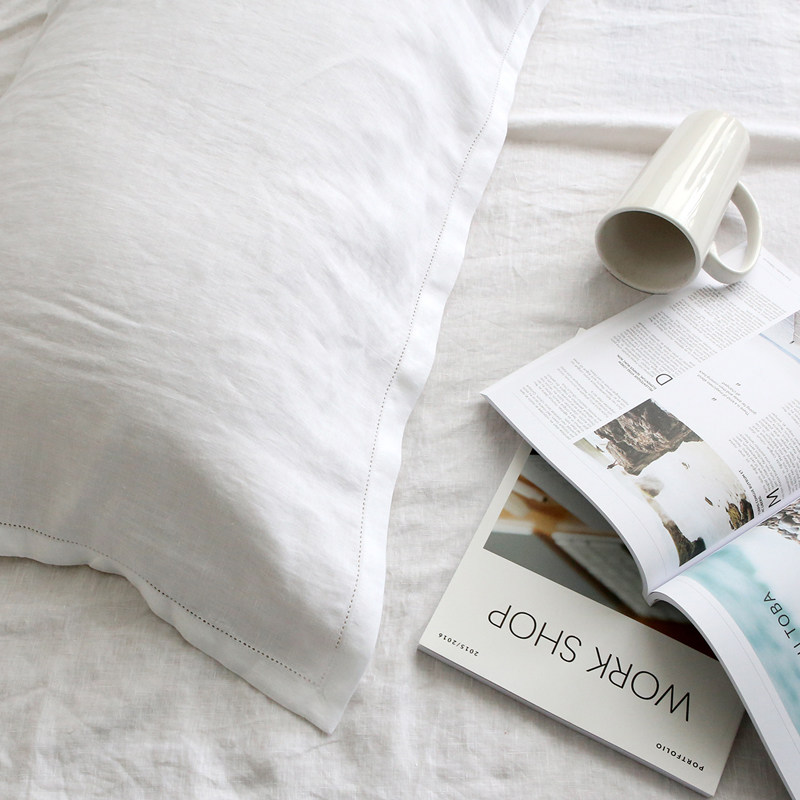 French imported pure linen pillow breathable pure color upscale adult male and female single large pillow towel lovers not to lose color