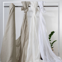 Wash pure color linen fabric curtain sofa cover apron sheet pillow table cloth clothing cotton linen fabric