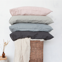 Linen pillowcase 48 * 4cm single cotton linen adult pillow cover retro solid color simple ins student pillowcase