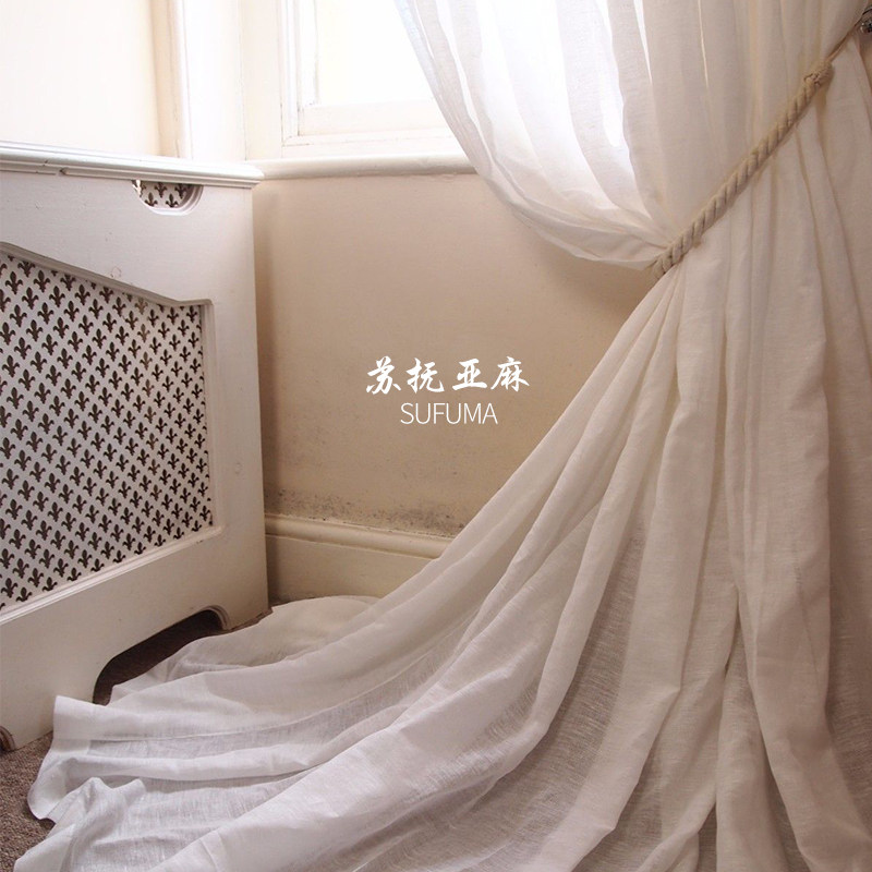 French Pure Linen Curtains Custom Natural Washed Linen Fabric Curtain Veil Shade Eco-aesthetically Pleasing Aesthetically Pleasing Meritocracy