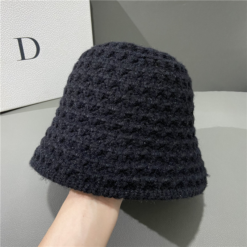 Cappello da pescatore ad ago da donna, versione coreana, alla moda, autunno e inverno, colore unico, versatile, dolce, in lana, lavorato a maglia, caldo, stile straniero alla moda_voghion.com