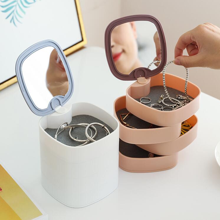 Swivel stud Earrings earring jewelry storage box holder Small exquisite packing jewelry Net red ear clip bag Multi-layer box