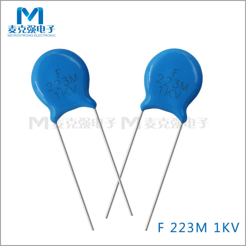 High voltage ceramic capacitor 223 1KV 20% 22nF 1000V Chip diameter 10mm in-line environmental protection F 223M 1KV