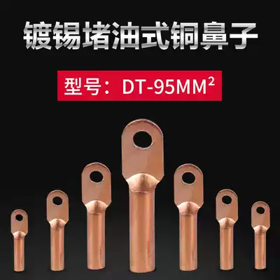Copper terminal DT-95 square wire cable connector National standard copper wire ear copper tube nose plugging oil copper terminal