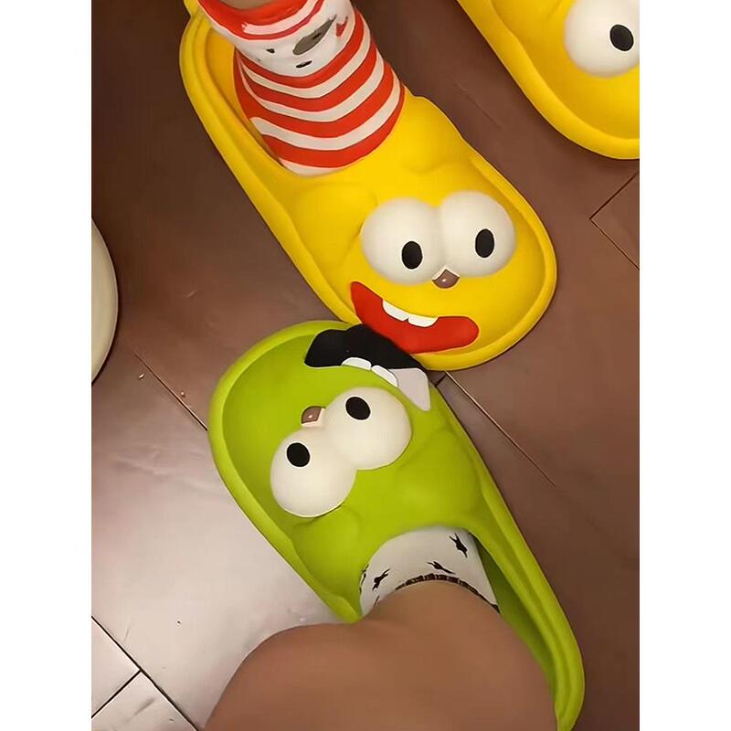 New Version of Big-Eyed Dog Slippers, Couple Kissing Slippers, Tongue-Kissing Slippers, Creative Funny Kissing Slippers, Men's and Women's Home Shoes