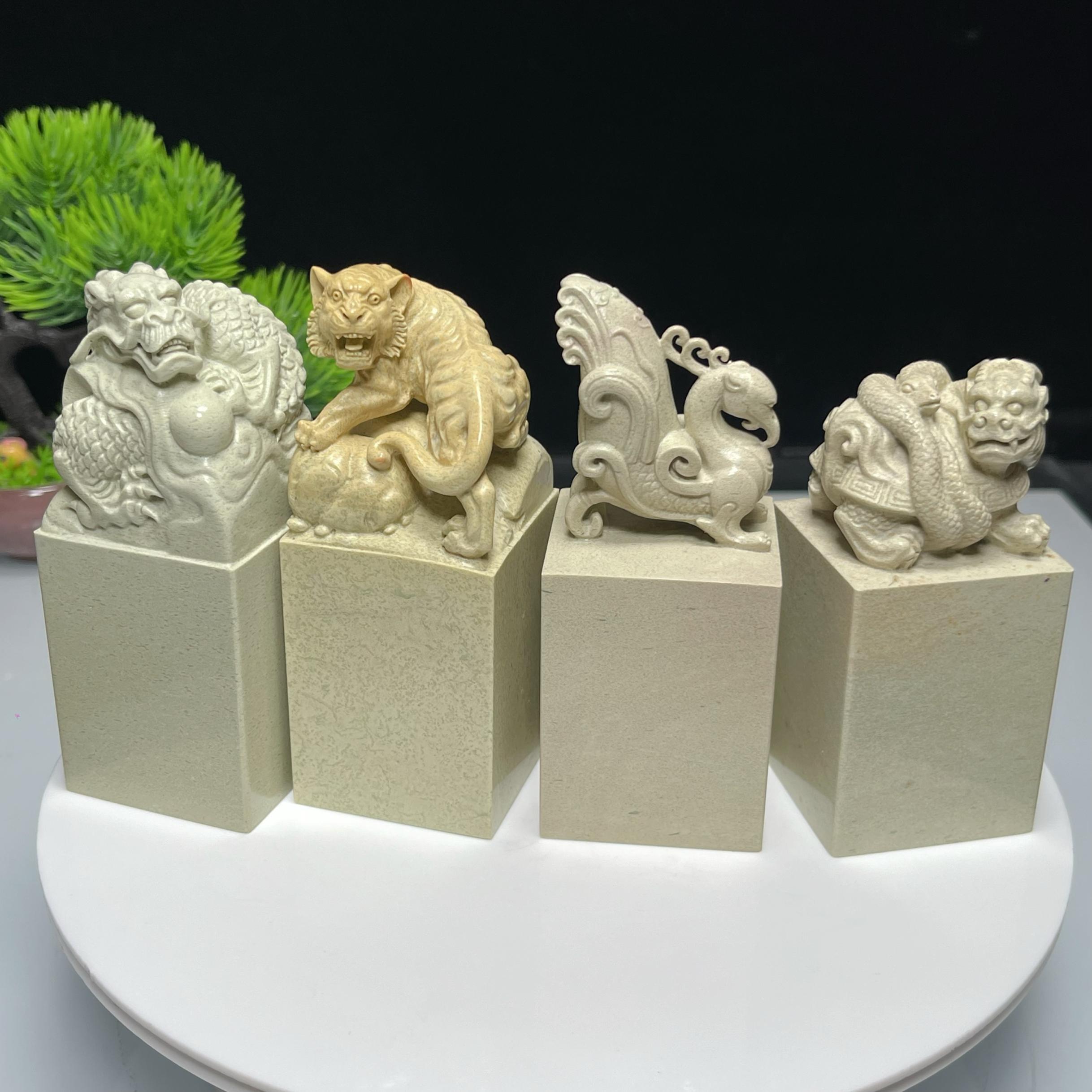 骨董品 本物和田白玉 原石 透彫 螭龍紋 篆刻 篆書 印章 置物 骨董品 本物和田白玉 原石 透彫 螭龍紋 篆刻 篆書 印章 置物 ▽