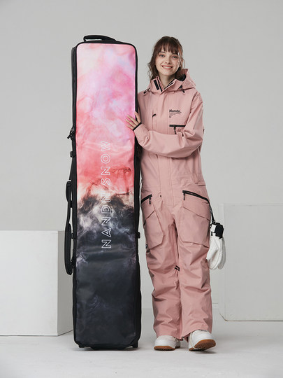 Nandn New Ski Bag with Rollers, Large Capacity, Single and Double Board Dry and Wet Separation Ski Equipment Bag Na201