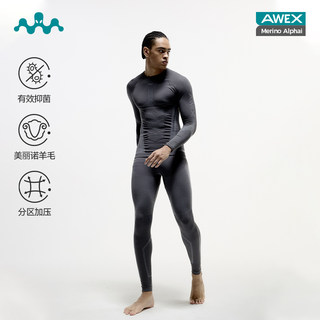 [Nanen & Awex Collaboration] Merino Wool Ski Quick-Dry Clothing Gradient Compression Knitzonex Men's Style