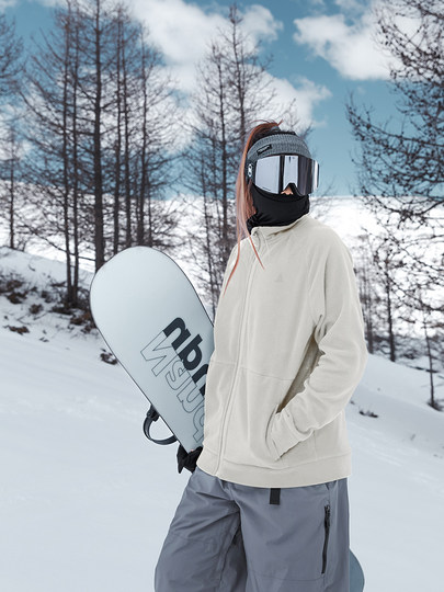 Nanen Fleece Jacket Ski Liner Warm Thickened Polar Fleece Cardigan Jacket Men's Outdoor Softshell Jacket Liner Women's Style