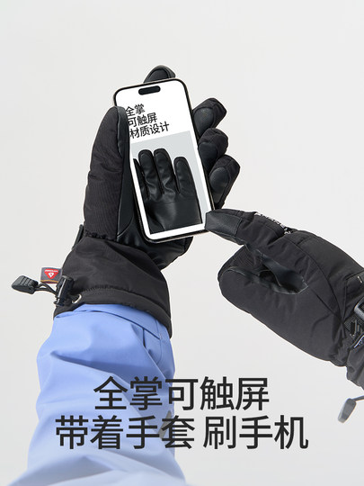 Nanen Ski Gloves for Men, Professional Gold Label P Cotton Five-Finger Thickened Waterproof and Warm Gloves for Men