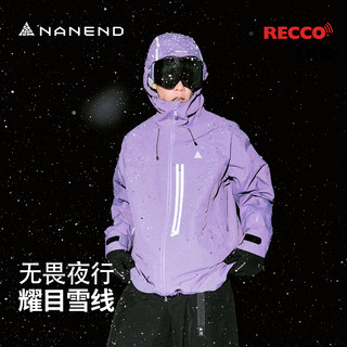 Nanen 25-Year-Old Single and Double Board Ski Jacket for Men and Women, 3L Hard Shell Outdoor Waterproof Reflective Design Recco Jacket