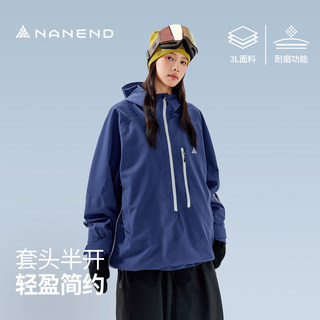 Nanend Nanen Ski Jacket Women's Half-Zip Loose Ski Jacket Waterproof Windproof Coat Men's Snow Jacket Top