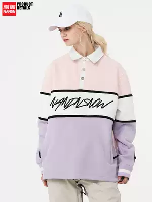 Nanen 21 new trendy ski sweater lapel Joker splicing ski jacket men's and women's veneer double board snow suit