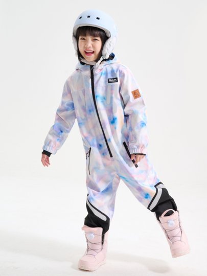 Nandn Children's Ski Suit for Boys, Professional Girls' Ski Equipment Set, Full Set of Snow Suit, One-Piece Style